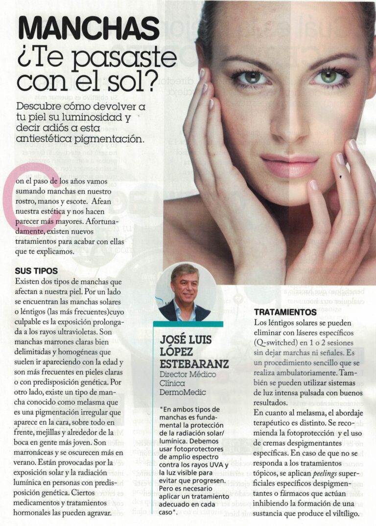 Dermomedic - ¿Has tomado demasiado el sol y te han salido manchas en la piel?