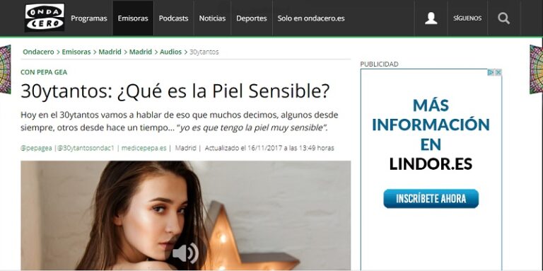Dermomedic - El Dr. López Estebaranz habla de la piel sensible en Ondacero